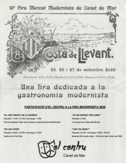 Aquest cap de setmana El Centru participarà a 18a Fira Mercat Modernista. Ens veiem a la Fira modernista!
#firamodernistacanetdemar